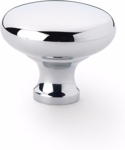 Handle & Home Silver Chrome Rounded Curved Brass Cabinet Knob, Diameter: 32 mm