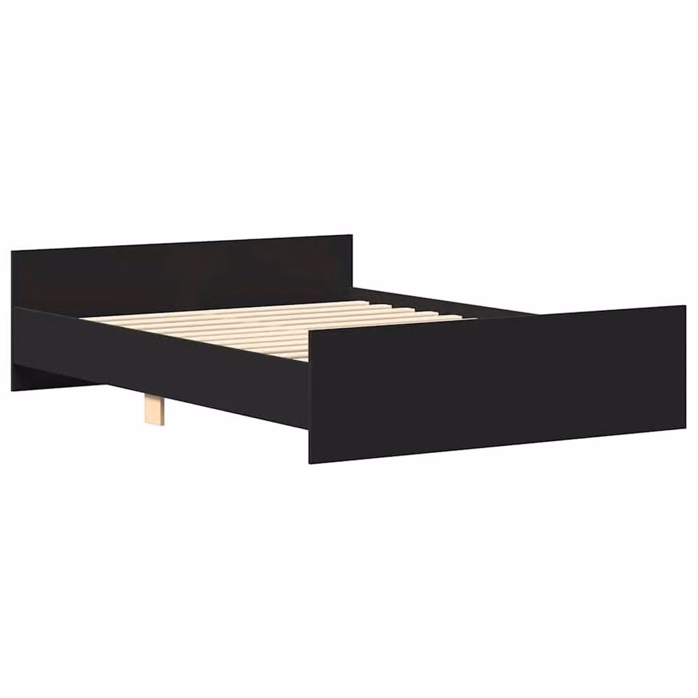 Berkfield Home Bed Frame with Headboard and Footboard in Black, W/D/H: 140 x 200 cm – 3