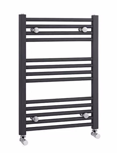 nuie MTY103 Modern Vertical Heated Ladder Towel Rail in Anthracite, W/H: 50 x 70 cm – 1