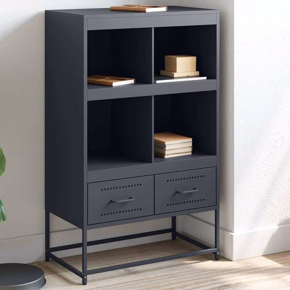 Berkfield Home Anthracite Highboard in Matt Dark Grey Metal, W: 68.5 cm, D: 39 cm, H: 111.5 cm – 2