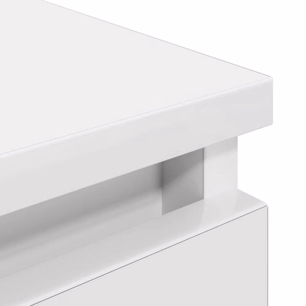 Berkfield Home White Minimalist TV Cabinet in Matt Engineered Wood W/D/H: 100 x 35 x 54 cm – 2