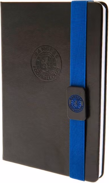 Rangers FC A5 Hardcover Faux Leather Notebook in Black and Blue