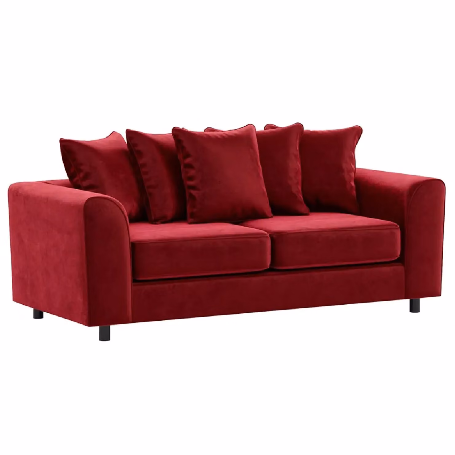 Furnishings For Less UK Brooklyn Red Plush Velvet 3 and 2 Seater Sofa Set – 2