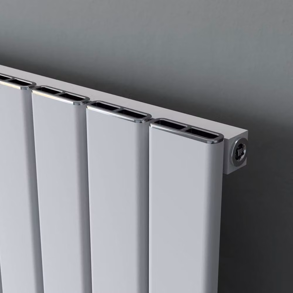 Bathroom Kingdom Delta Line White Single Flat Panel Vertical Towel Rail, H 180 cm x W 55.5 cm x D 5.55 cm – 2