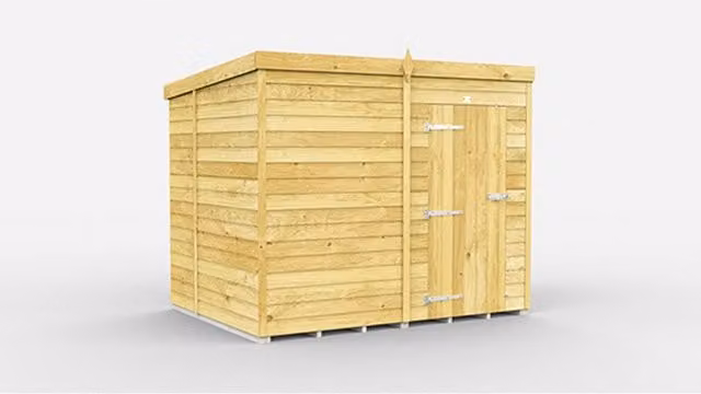 Buttercup Farm Brown Pent Shed with Single Door and No Windows, L243 x W178 x H201 cm – 1