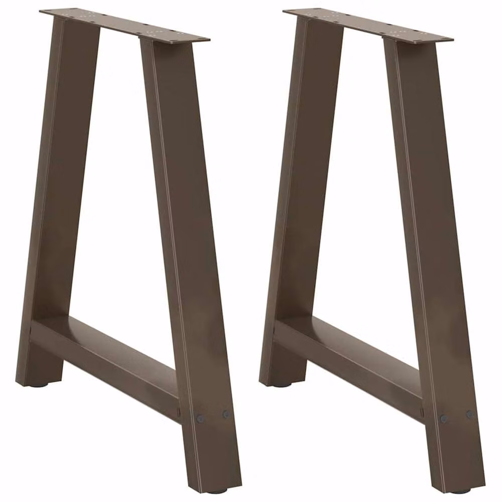 Berkfield Home Modern A-Shaped Coffee Table Legs in Bronze Steel, 2 Pieces, H: 72-73 cm x W: 80 cm – 2
