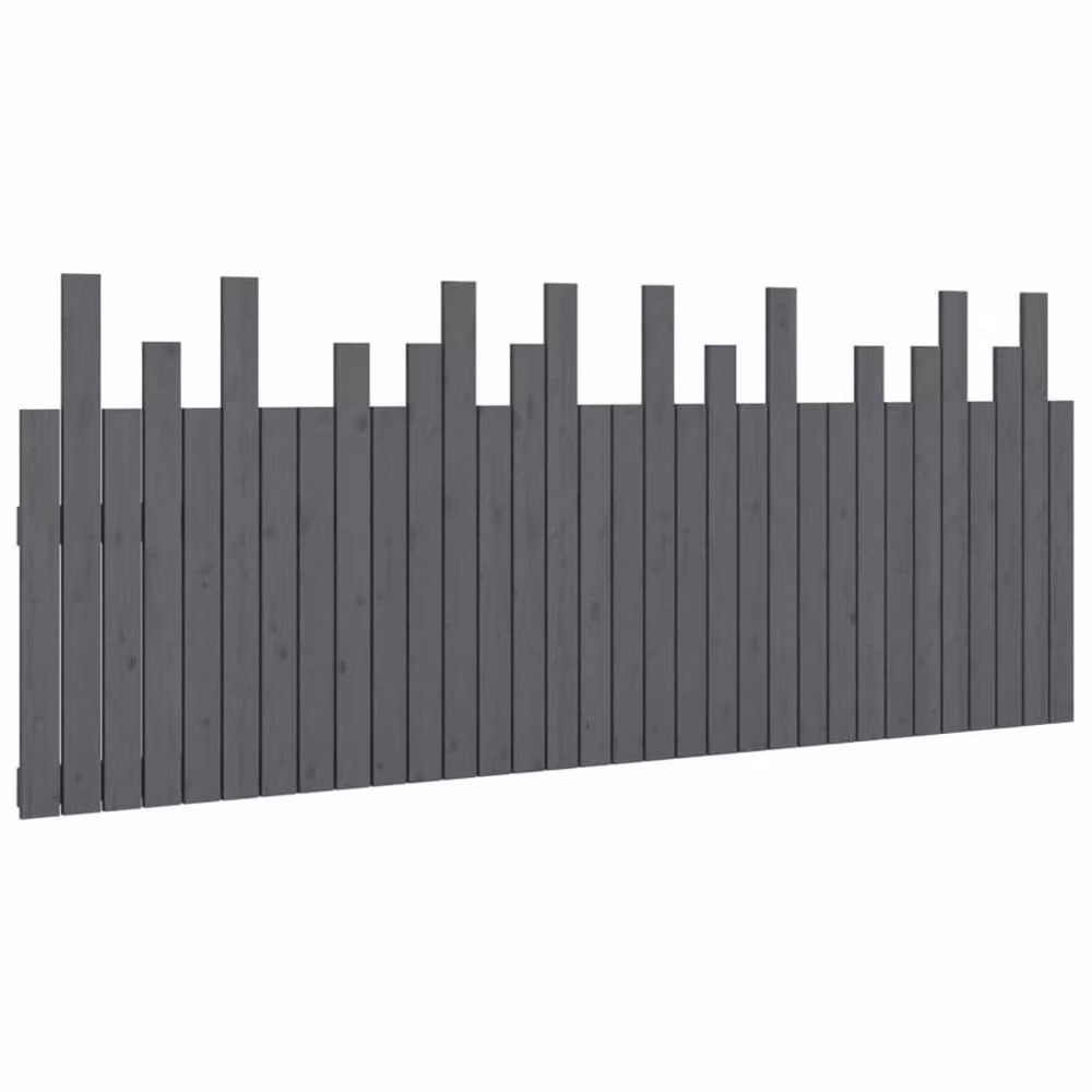 Berkfield Home Grey Solid Wood Pine Wall Headboard, W: 204 cm, H: 80 cm, D: 3 cm – 2