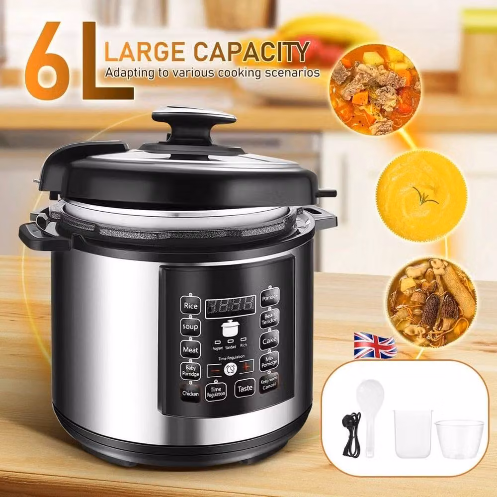 FORGEVIO 10-in-1 Digital Electric Pressure Cooker in Silver with Stainless Steel Finish – 6