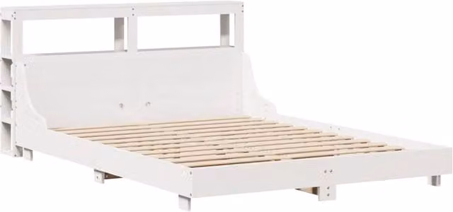 Berkfield Home Decorative Small Double Bed Frame in White Solid Pine, W/D/H: 120 x 200 cm