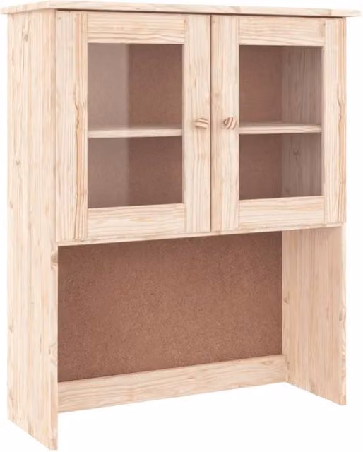 Berkfield Home ALTA Highboard in Light Tan Solid Pine with Glass Doors, W/D/H: 77 x 35 x 165 cm – 1