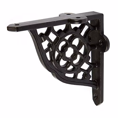Hammer and Tongs Honeycomb Iron Wall Mounted Shelf Bracket, Matt Black – 1