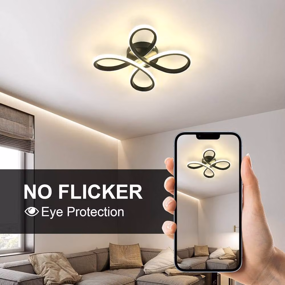 Goeco LED Ceiling Light, 30 W, Black Aluminium, 4500 K Cool White – 2