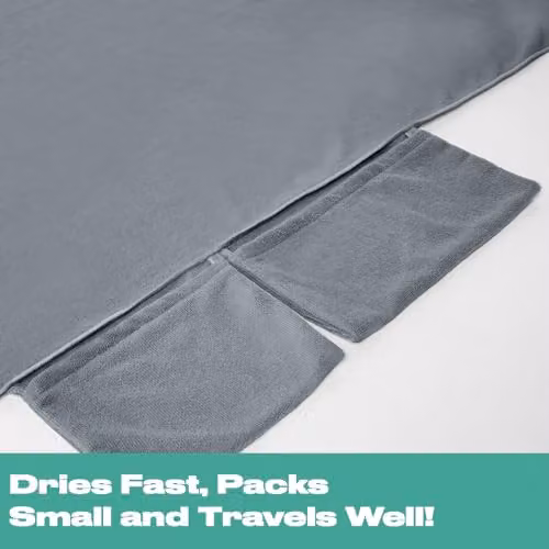 OHS Microfibre Quick Dry Absorbent Beach Towel in Grey – 2