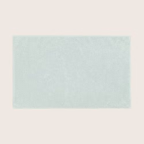 Misona Organic Cotton Luxury Reversible Towelling Bath Mat in Blue, W: 50 cm, D: 80 cm – 1
