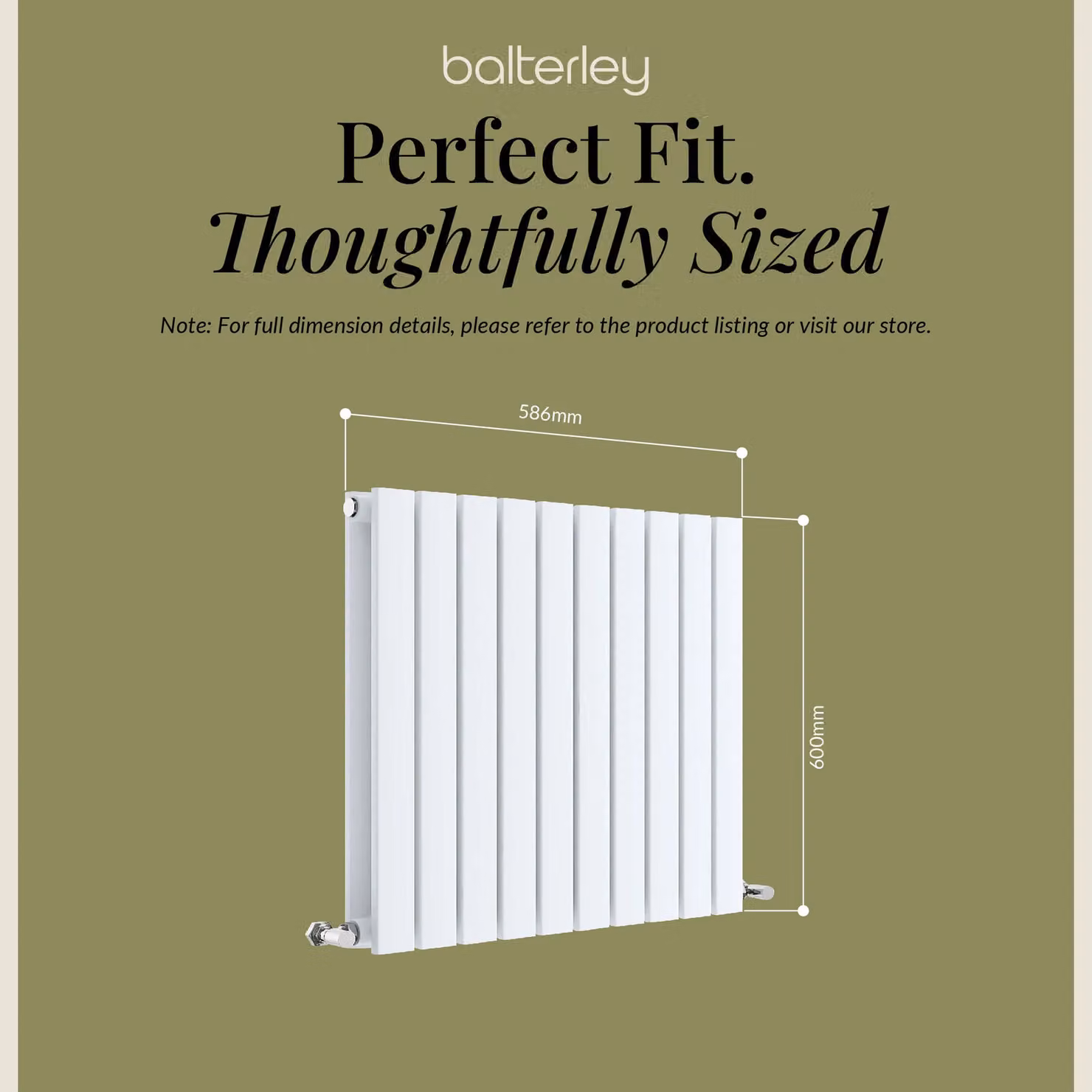 Balterley Lucia Square Horizontal Double Panel Radiator, White, W: 60.0 cm, H: 58.6 cm – 4