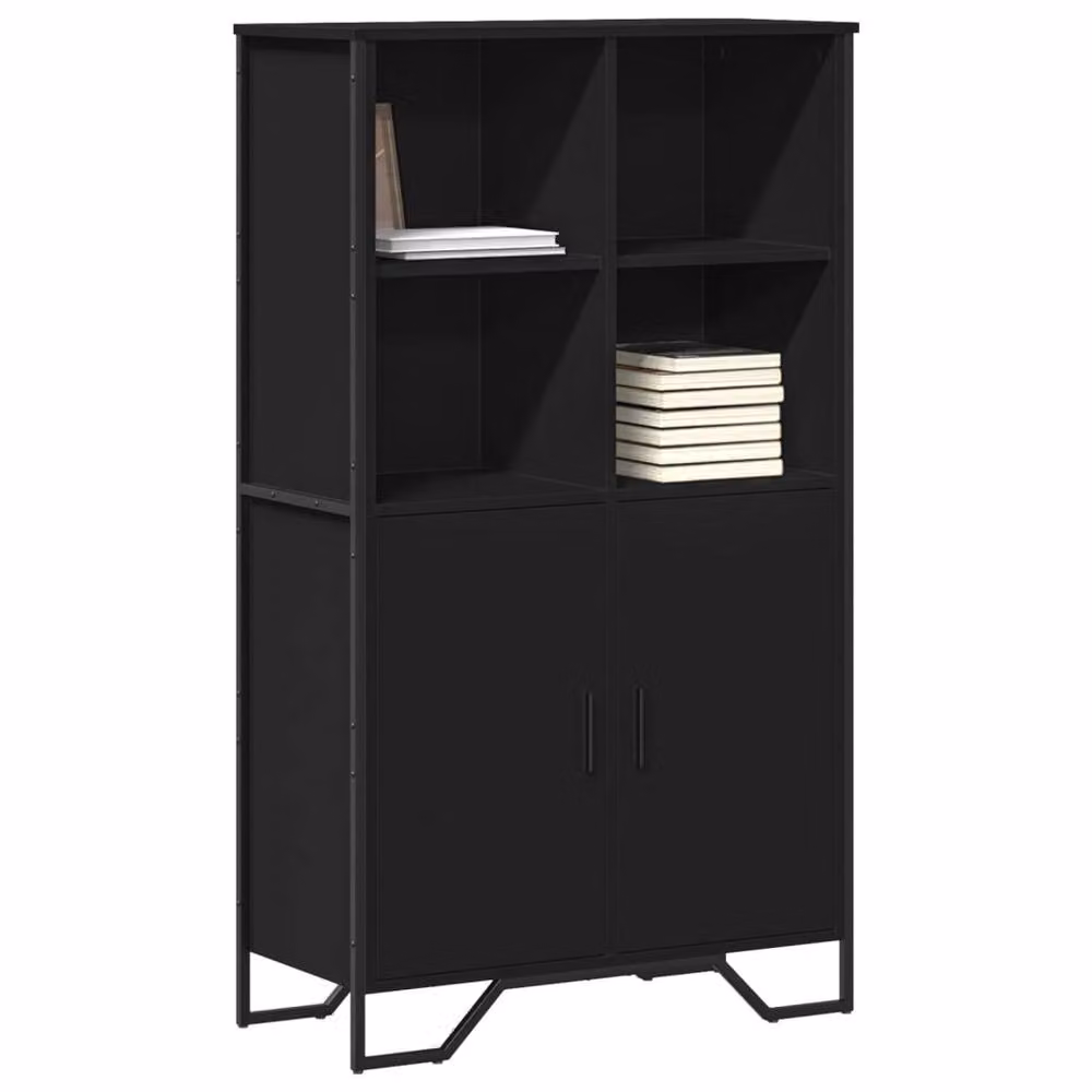 Berkfield Home Black Matt Highboard W/D/H: 79.5 x 35.5 x 137.5 cm – 2