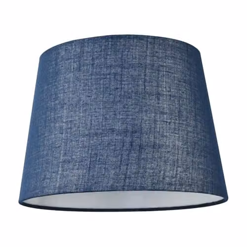 Happy Homewares Modern Blue and White Fabric Cylinder Drum Lamp Shade W/D/H: 25 x 18 x 25 cm