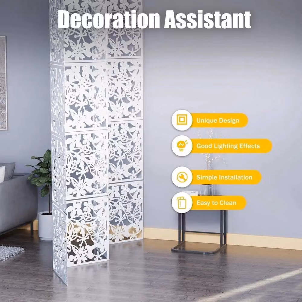 PAWNORA 12-Piece Floral Hanging Room Divider in White, W/H: 40 x 40 cm – 2