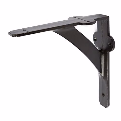 Hammer and Tongs Matt Black Iron Shelf Bracket, Diameter: 150 mm – 1