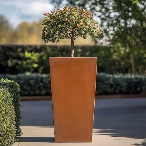 Access Garden Products Galvanised Steel Tall Tapered Square Planter, Copper Finish, W/D/H: 40 x 40 x 90 cm – 2