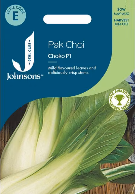 Johnsons Seeds Pak Choi Choko Vegetable Seeds, Green