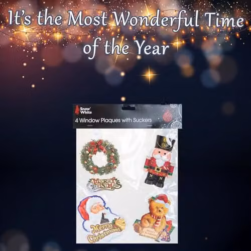 VFM e-Store Christmas Themed Adhesive Stickers, Multicolour, W: 40.2 cm, D: 27.6 cm, H: 0.3 cm – 3