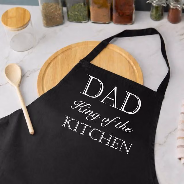 60 Second Makeover Men's Dad King Of The Kitchen Black Cooking Apron – 1