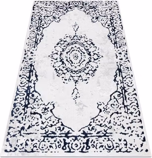 RugsX Allure Geometric Modern Rug in White, W: 80 cm x L: 150 cm