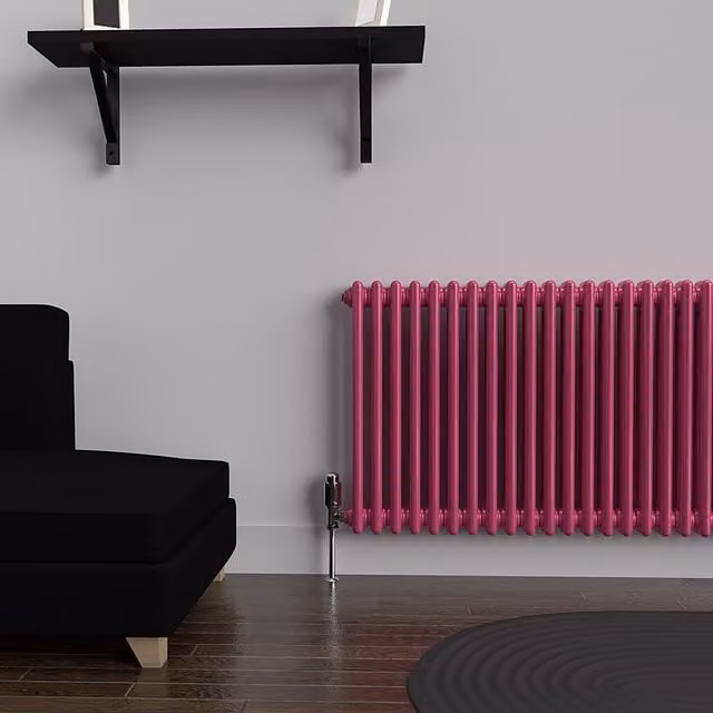 Lux Heat Horizontal Column Radiator in Barbie Pink, W: 60.0 cm, H: 137.0 cm