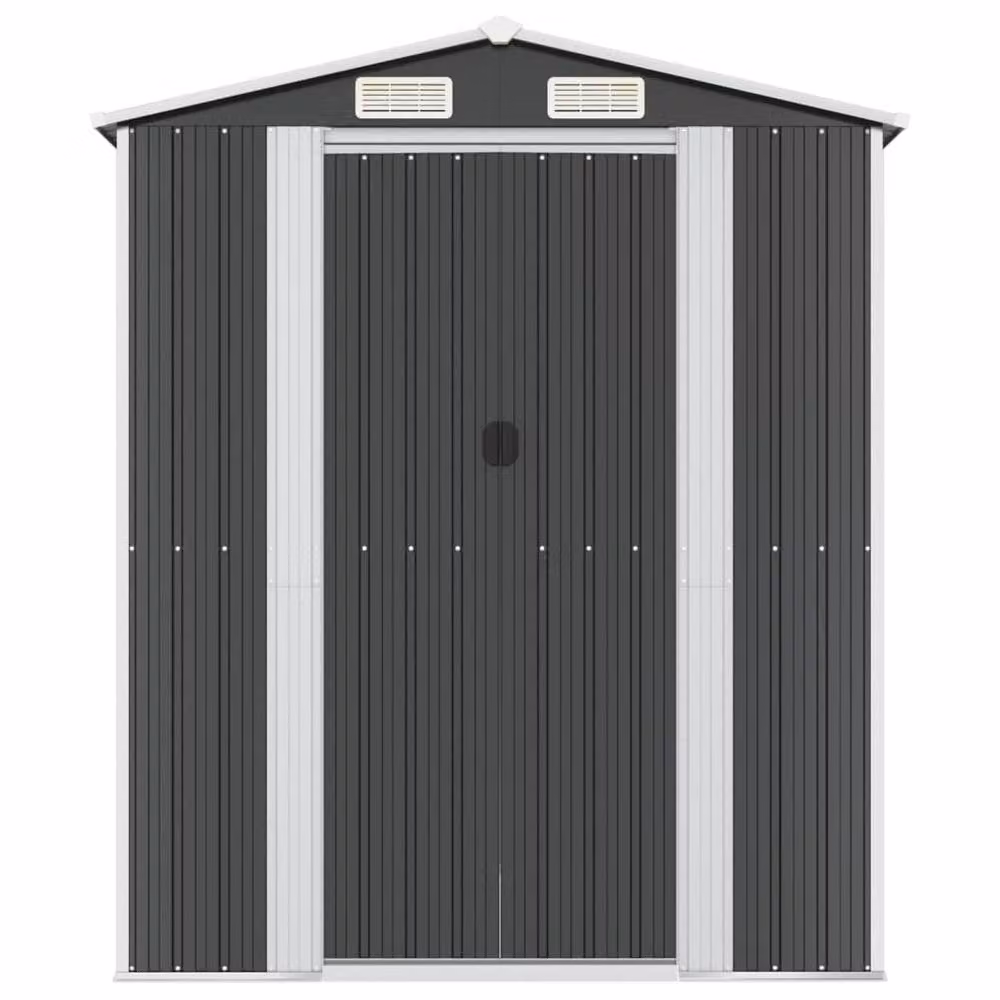 Berkfield Home Anthracite Garden Shed in Galvanised Steel, W/D/H: 192 x 191 x 223 cm – 3