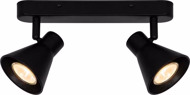 Nordlux Eik Adjustable Black Metal Surface Mounted Spotlight for Hallways with GU10 Mains Connection