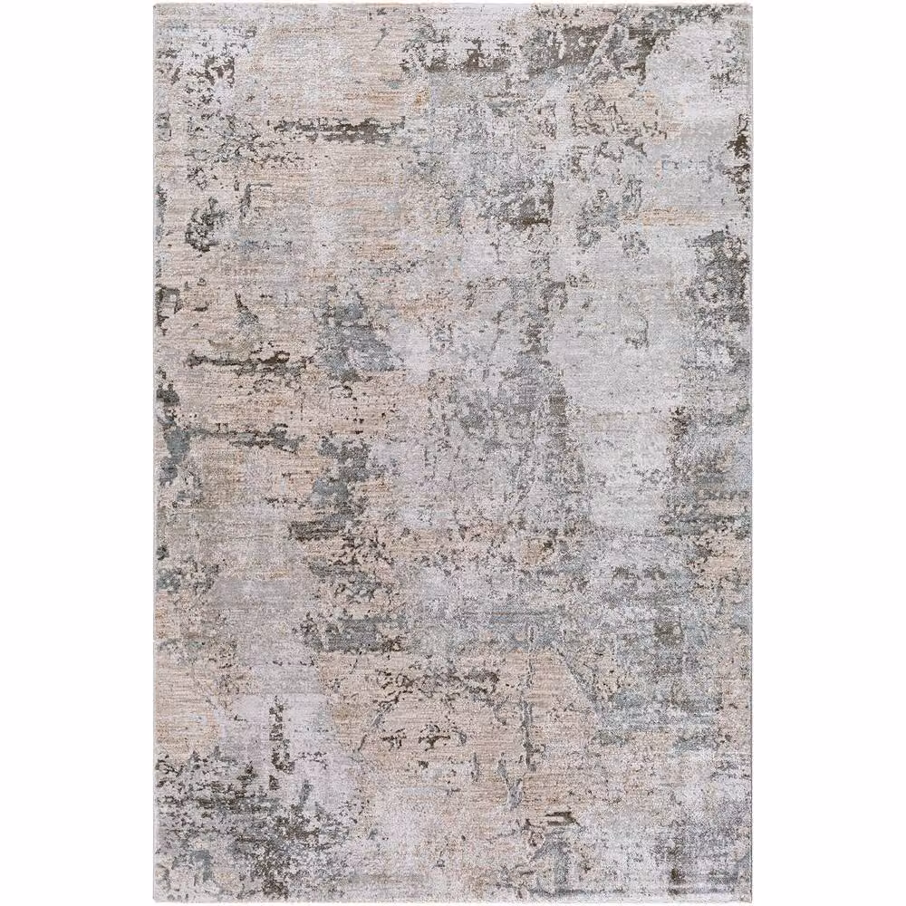 Livabliss Brunswick Abstract Modern Marble Living Room Rug with Fringes in Beige, Grey and Blue, W: 150 cm, L: 230 cm – 2