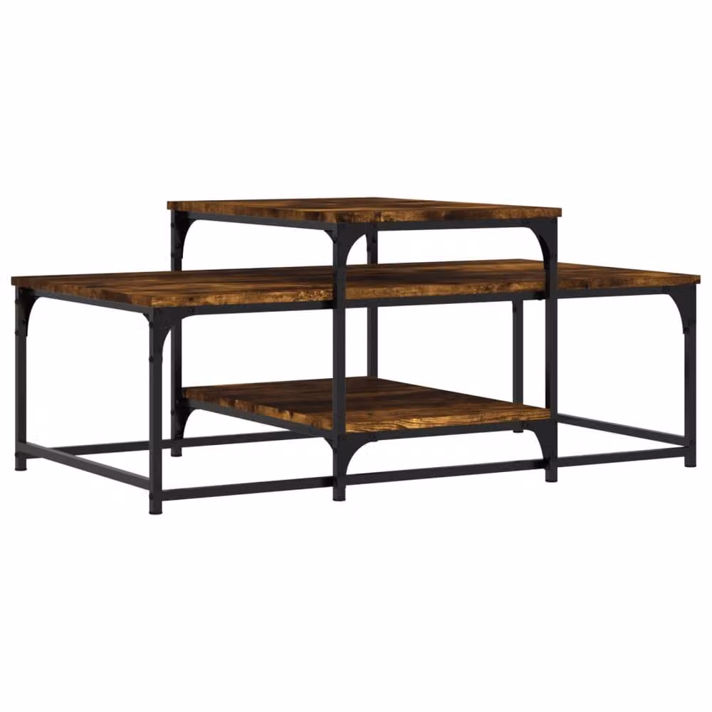 Berkfield Home Decorative Coffee Table in Smoked Oak Brown, W/D/H: 102 x 60 x 45 cm – 3