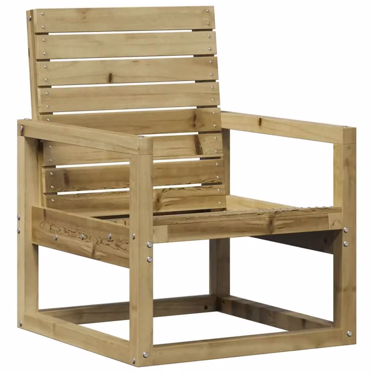 Berkfield Home Rustic Brown Impregnated Pine Wood Garden Chair W/D/H: 57.5 x 63 x 76 cm