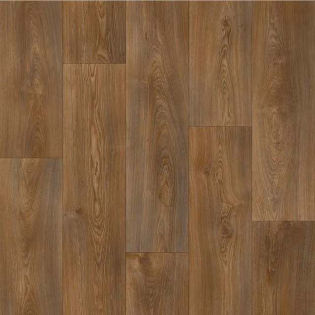 Lotus Brown Wood Look Rustic Felt Backed Vinyl Flooring Sheet, W: 100 cm, L: 200 cm, Thickness: 0.38 cm