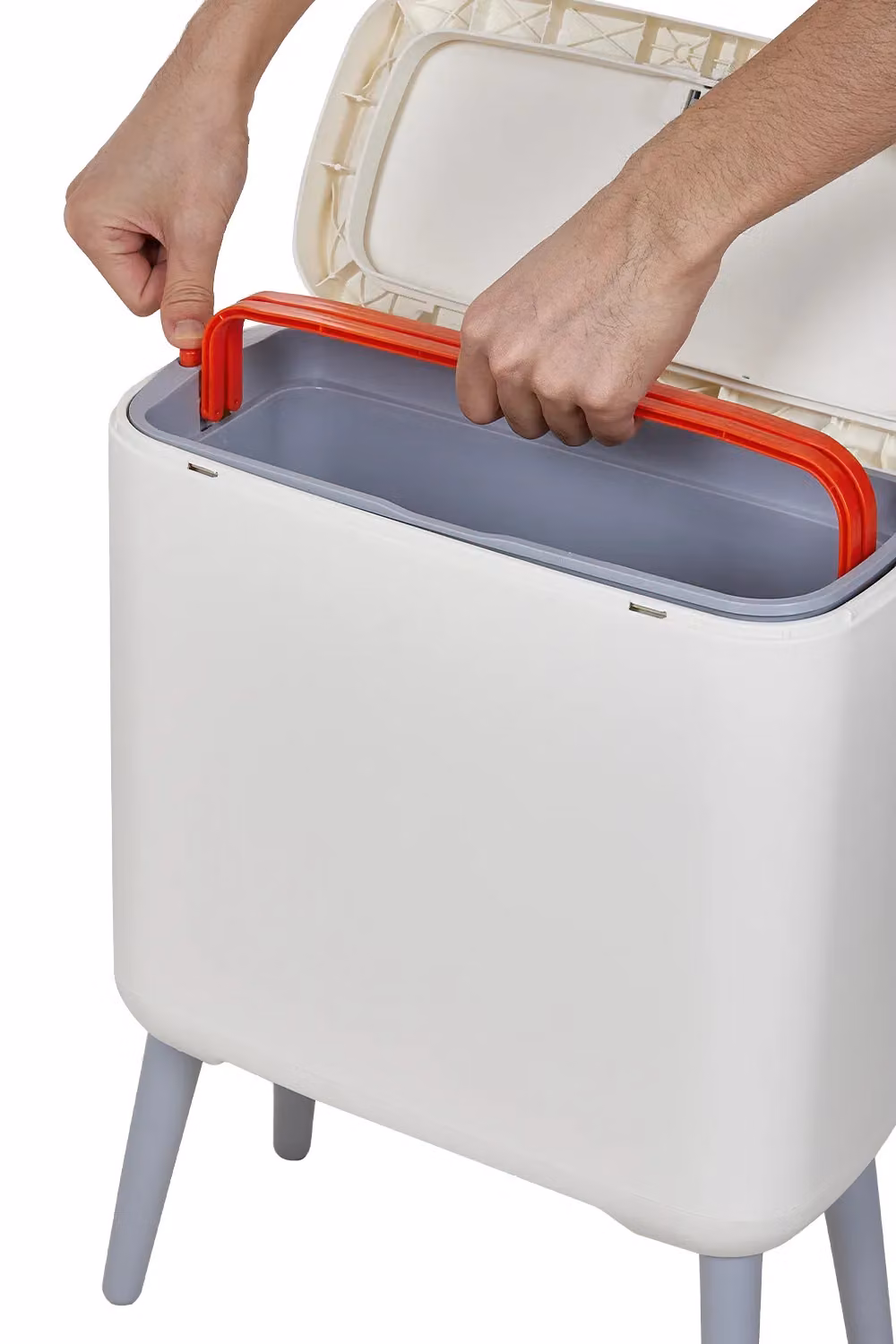 Living and Home White Pedal Foot Rubbish Bin with Ventilated Lid and Removable Inner Bucket – 3