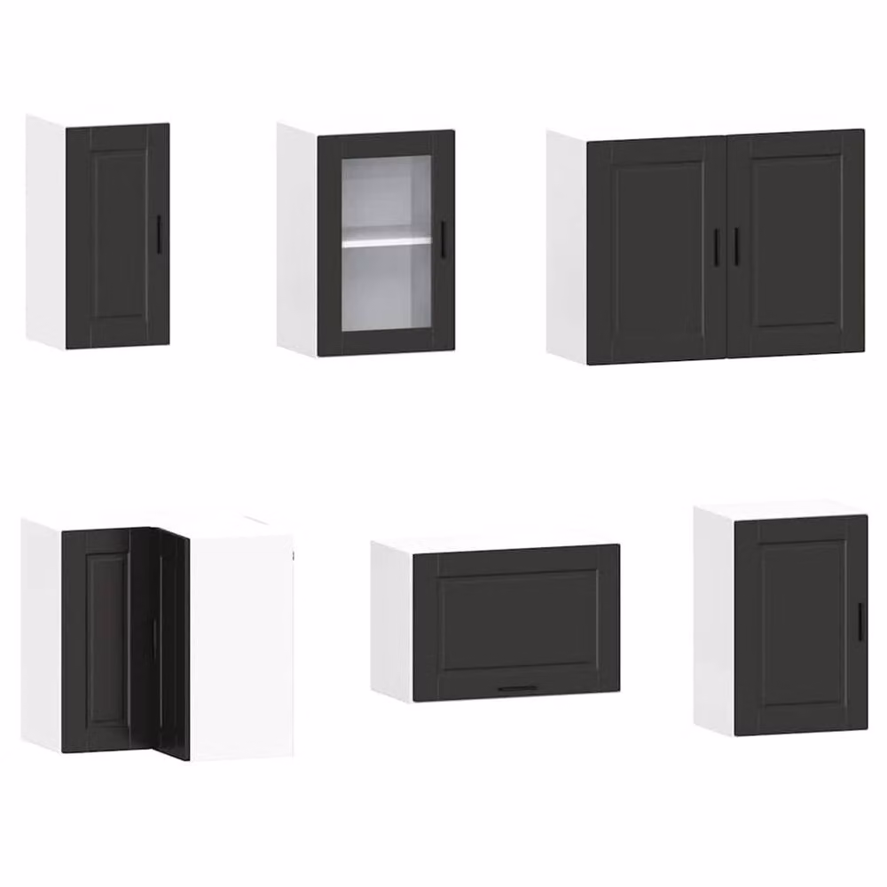 Berkfield Home 11 Piece Porto Black Modern Kitchen Cabinet Set in Engineered Wood – 3