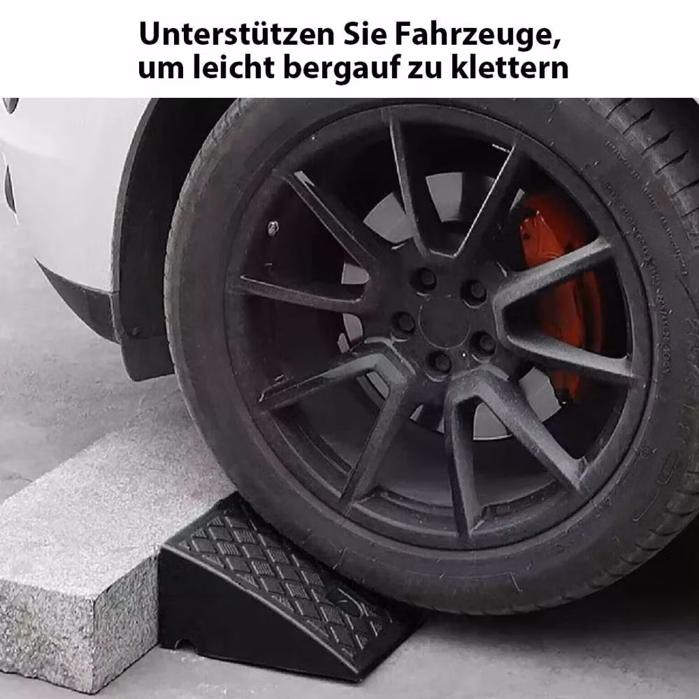 FLAVORA Heavy Duty Portable Kerb Ramps, 2 Pack, Black, W: 1000 cm, D: 52 cm – 2