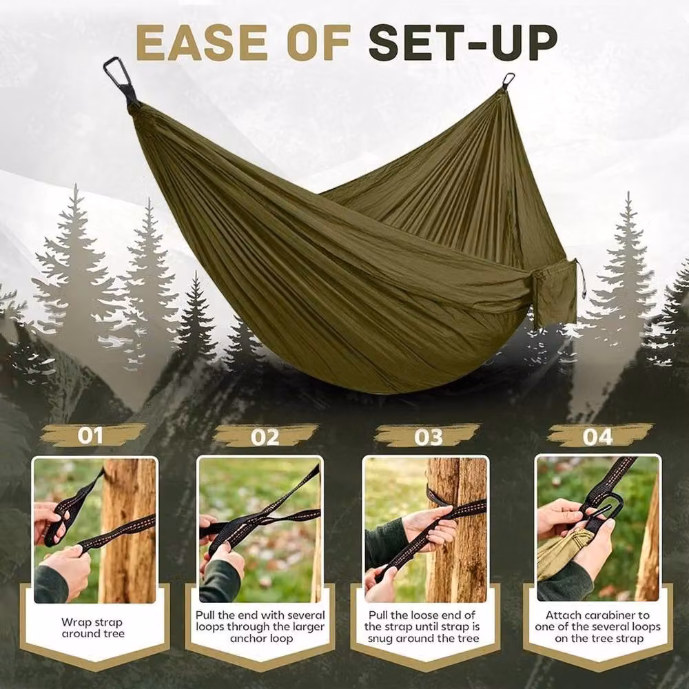 SPETLEK 2 Person Double Camping Hammock Chair in Green – 4