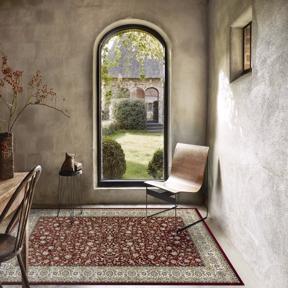 The Rug Shop UK Border Floral Red Traditional Machine Woven Area Rug W: 160 cm, L: 230 cm – 3