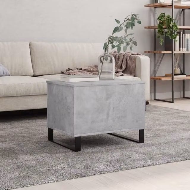 Berkfield Home Modern Rectangular Coffee Table in Grey with Lift Mechanism, W: 60 cm, D: 44.5 cm, H: 45 cm