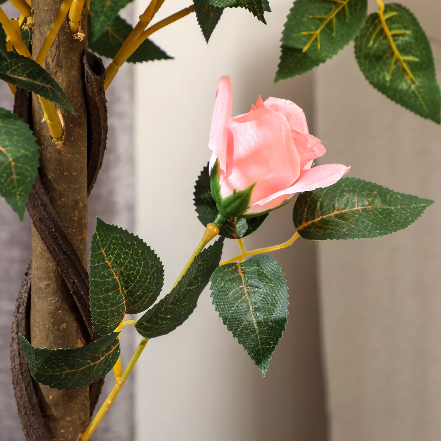 Outsunny Set of 2 Pink Artificial Rose Plants in Pots, Height: 90 cm – 8