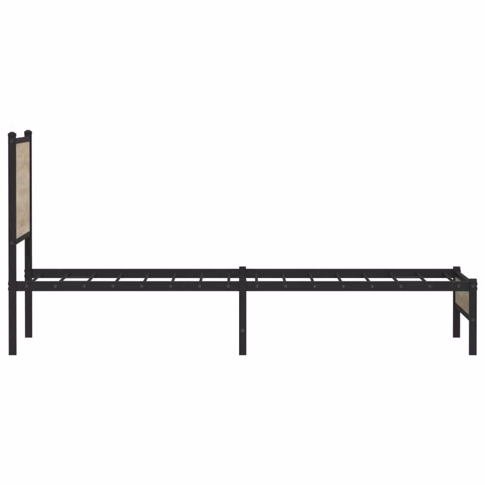Berkfield Home Metal Bed Frame in Sonoma Oak and Light Tan, W: 80 cm, L: 200 cm – 4