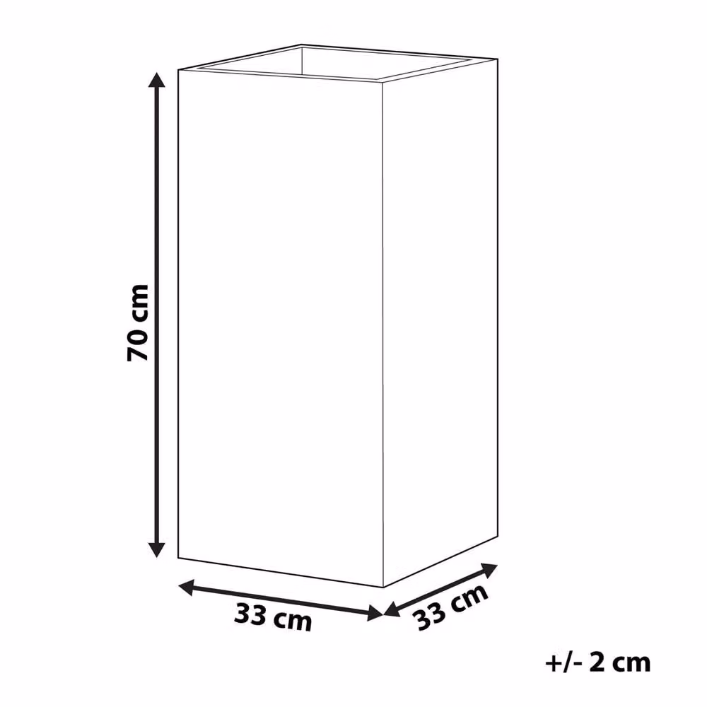 Wyld and Coco Dark Grey Fibre Clay Tall Square Planter W/D/H: 33.0 x 33.0 x 70.0 cm – 2