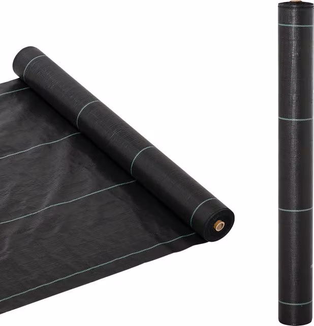 Outsunny Premium Heavy-Duty Weed Barrier Landscape Fabric, Black, 1 x 50 m
