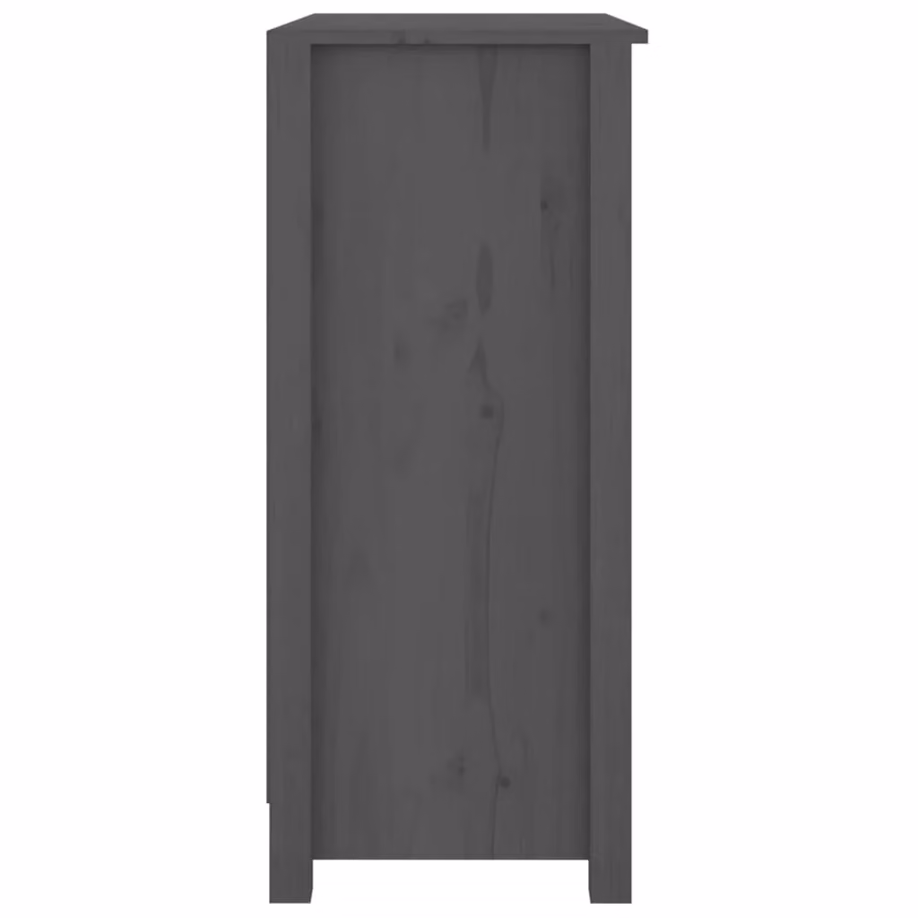 Berkfield Home Rustic Grey Solid Wood Pine Sideboard W: 70 cm, D: 35 cm, H: 80 cm – 3