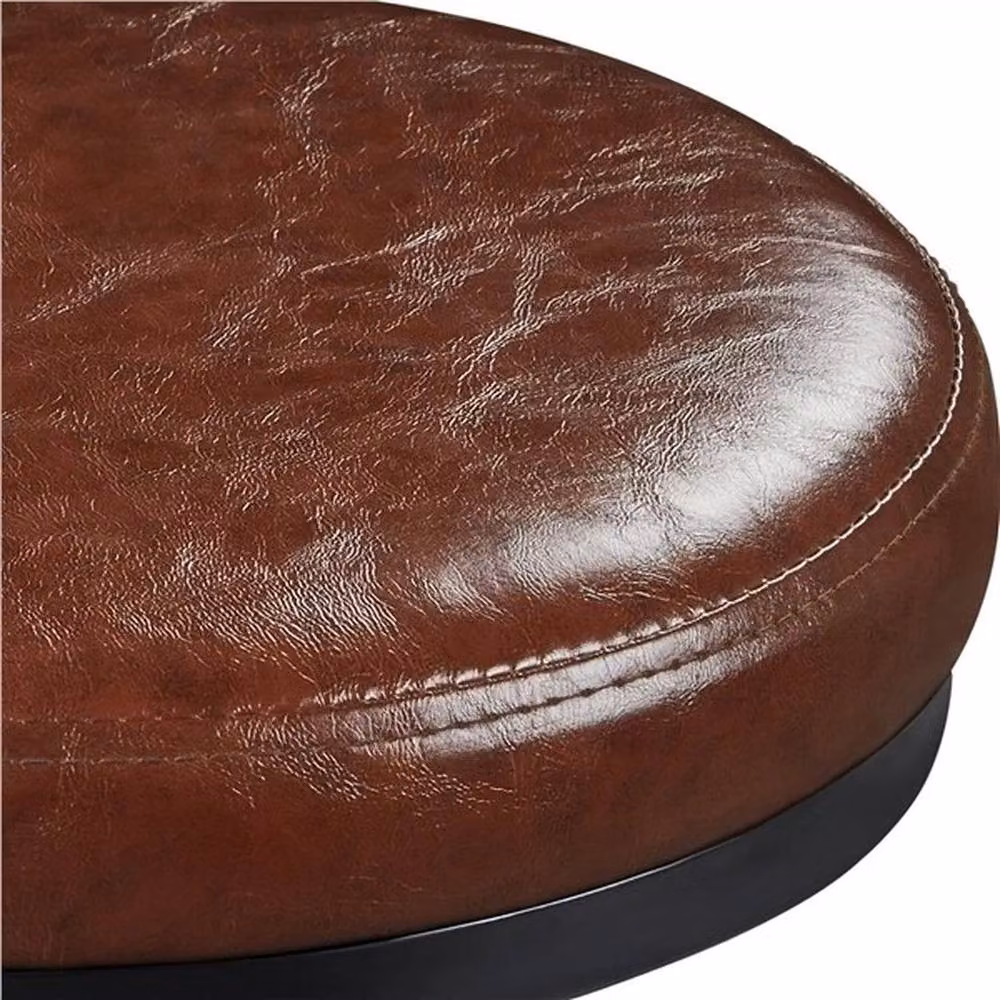 KORVIXA Height Adjustable Industrial Rustic Bar Stool in Brown – 5