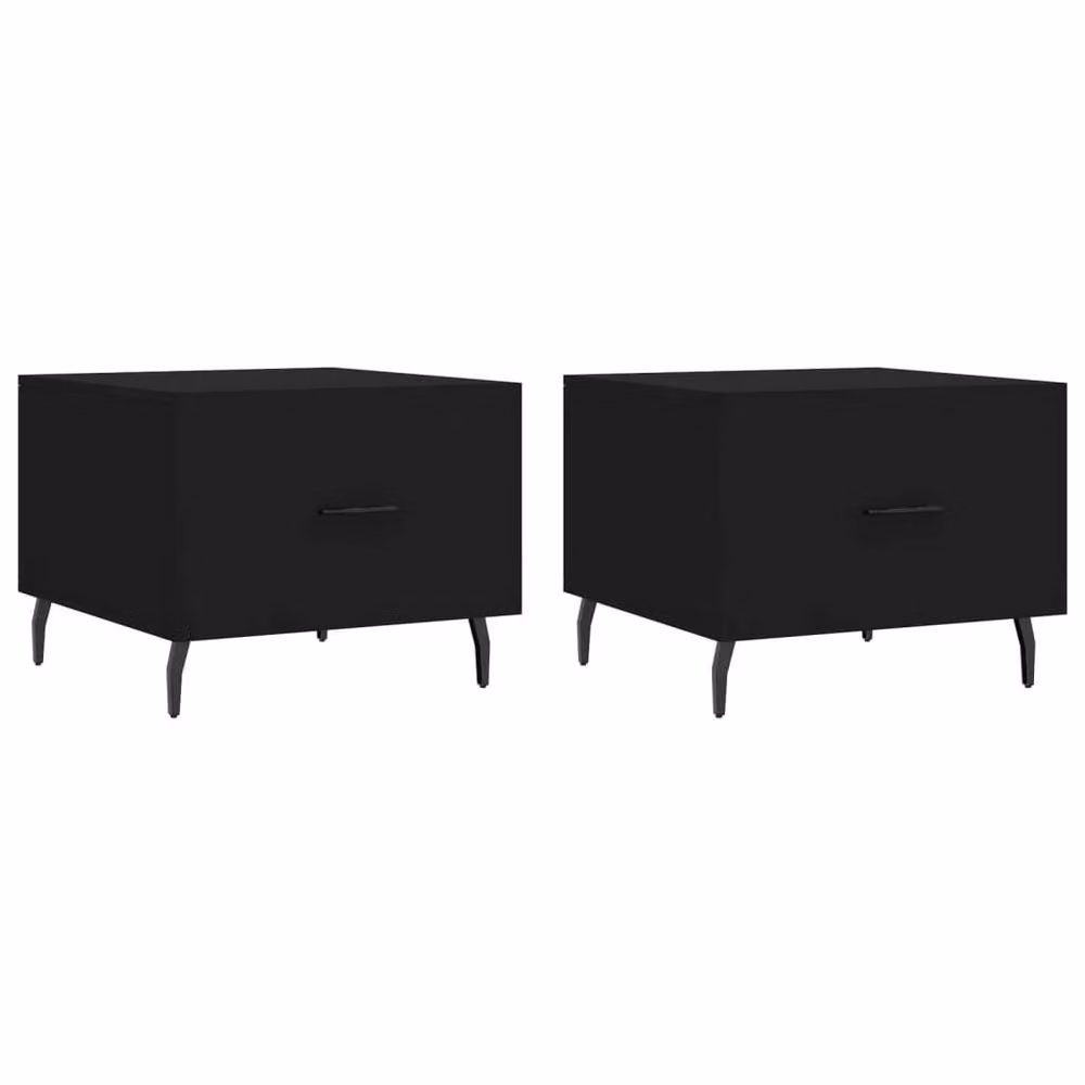 Berkfield Home Set of 2 Black Decorative Coffee Tables, W/D/H: 50 x 50 x 40 cm – 2