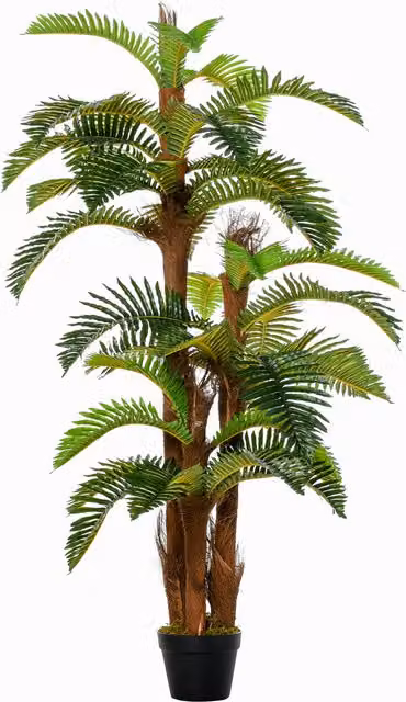 Outsunny 5FT Green Artificial Fern Tree with 36 Leaves for Indoor and Outdoor Décor, Height: 152.4 cm