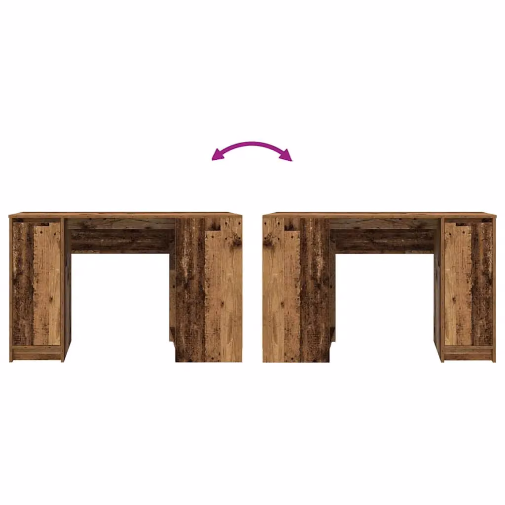 Berkfield Brown Rustic Secretary Desk in Engineered Wood, W/D/H: 120 x 42 x 76 cm – 5